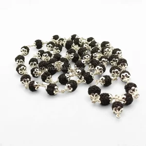 PhotoRoom-20231004_223033.webp 5 Mukhi Rudraksha Silver Mala with 54 Beads (Unisex)